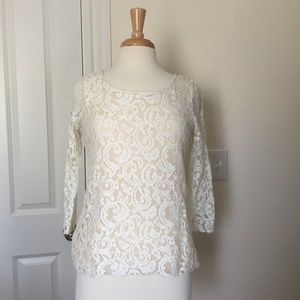Club Monaco Dean Ivory Lace Shirt